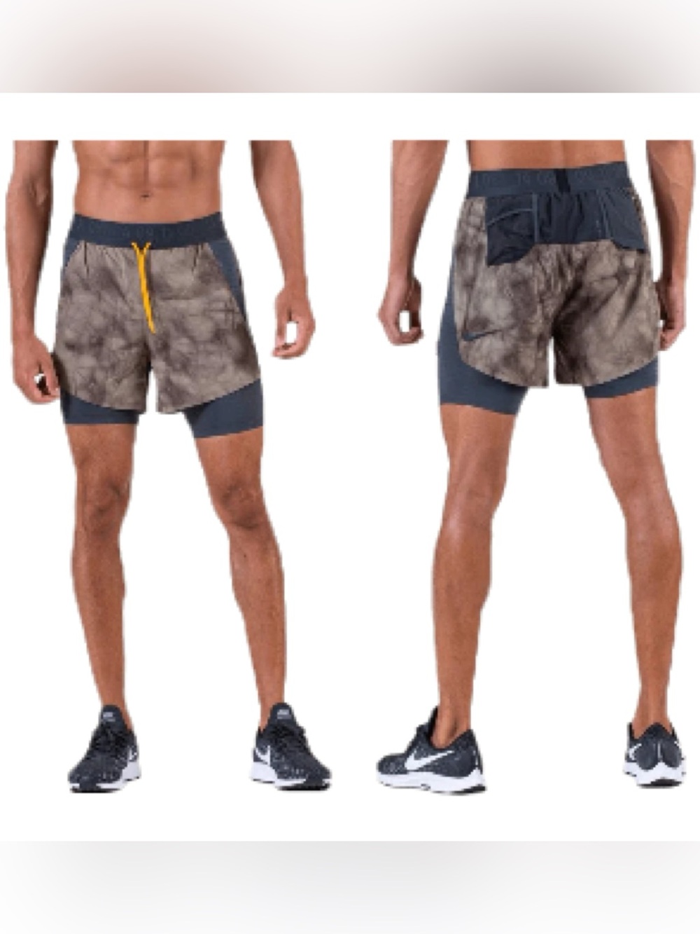 NIke Tech Pack 2 in 1 Running Shorts Mens L Brown Grey Black BV5687-247